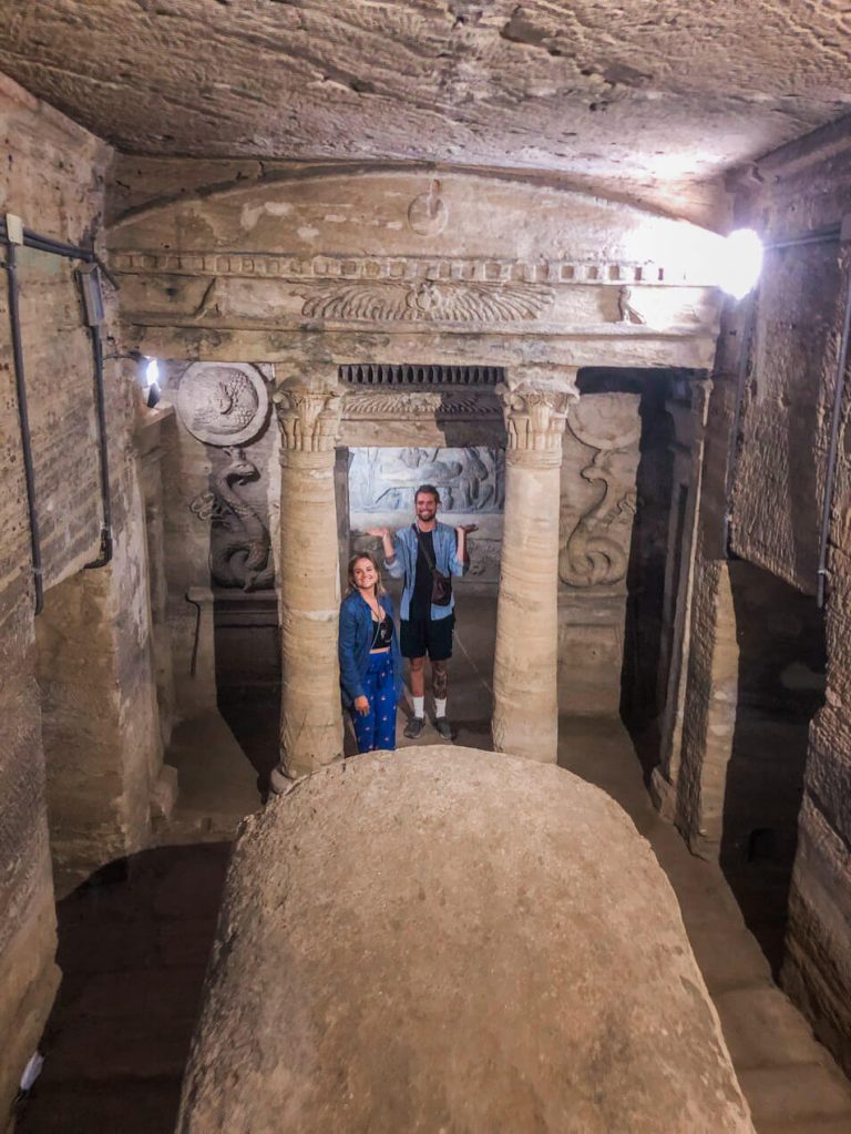 catacombs alexandria mixture of roman greek and egyptian design