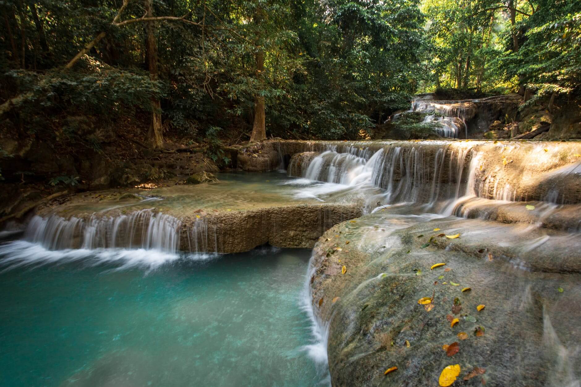 picturesque waterfall in Tham Erawan National Park Thailand hidden gems 